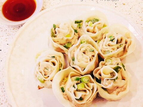 ゆず塩入りチキン餃子　薔薇巻きバージョン